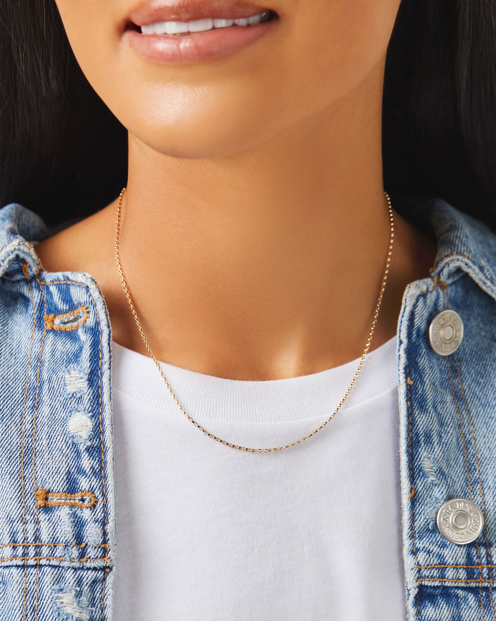 45cm (18") 1mm-1.5mm Width Diamond Cut Belcher Chain in 18kt Yellow Gold