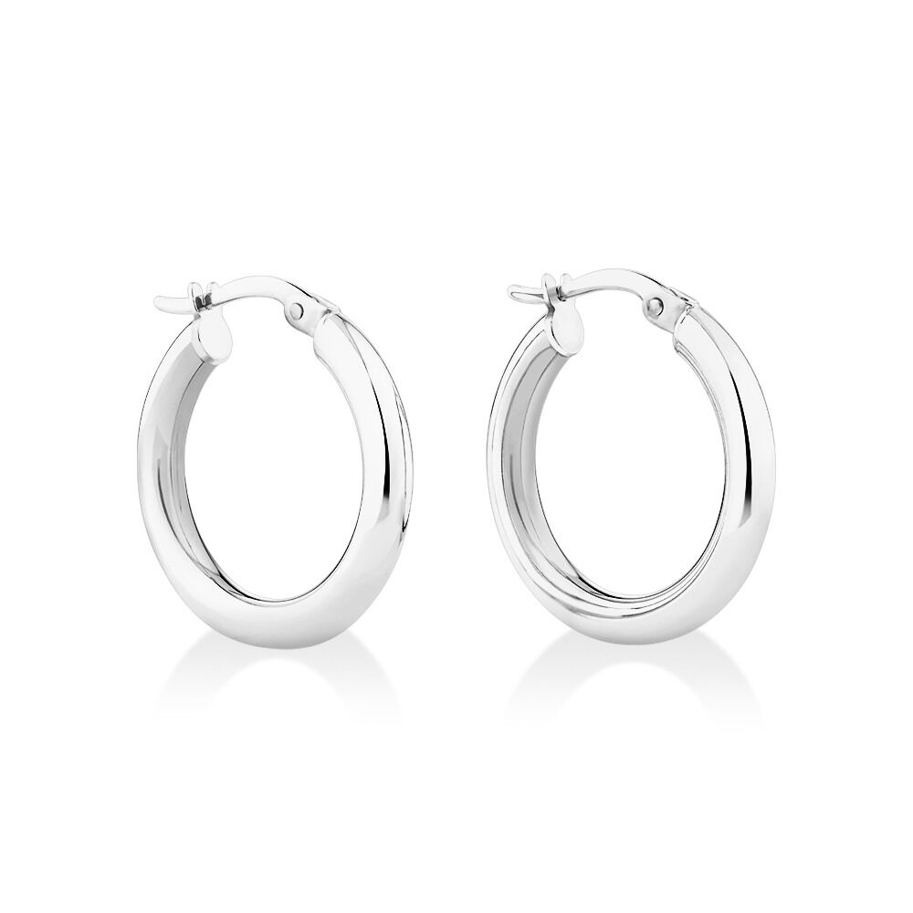 15mm Hoop Earrings in Sterling Silver
