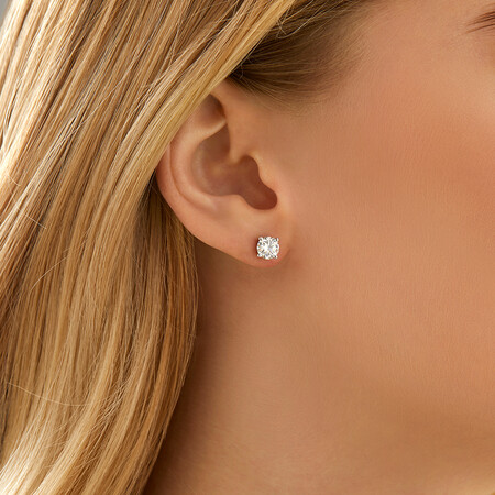 Laboratory-Created 1.40 Carat Stud Earrings in 14kt White Gold Laboratory-Created 1.40 Carat Stud Earrings in 14kt White Gold