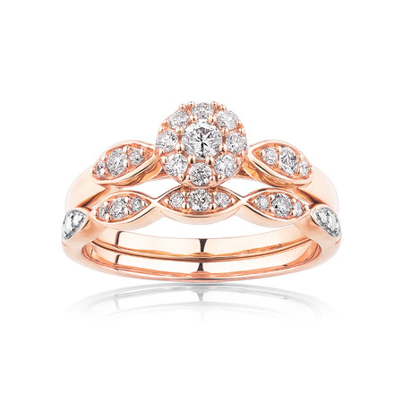Bridal Set With 0.40 Carat TW of Diamonds In 10kt Rose Gold Bridal Set With 0.40 Carat TW of Diamonds In 10kt Rose Gold