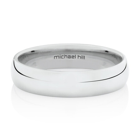 High Domed Wedding Band in 10kt White Gold High Domed Wedding Band in 10kt White Gold