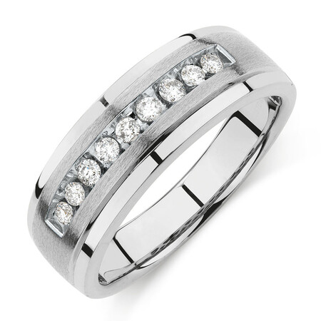 Men's Ring with 1/4 Carat TW of Diamonds in 10kt White Gold