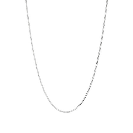 55cm (22") 1mm-1.5mm Width Curb Chain in Sterling Silver