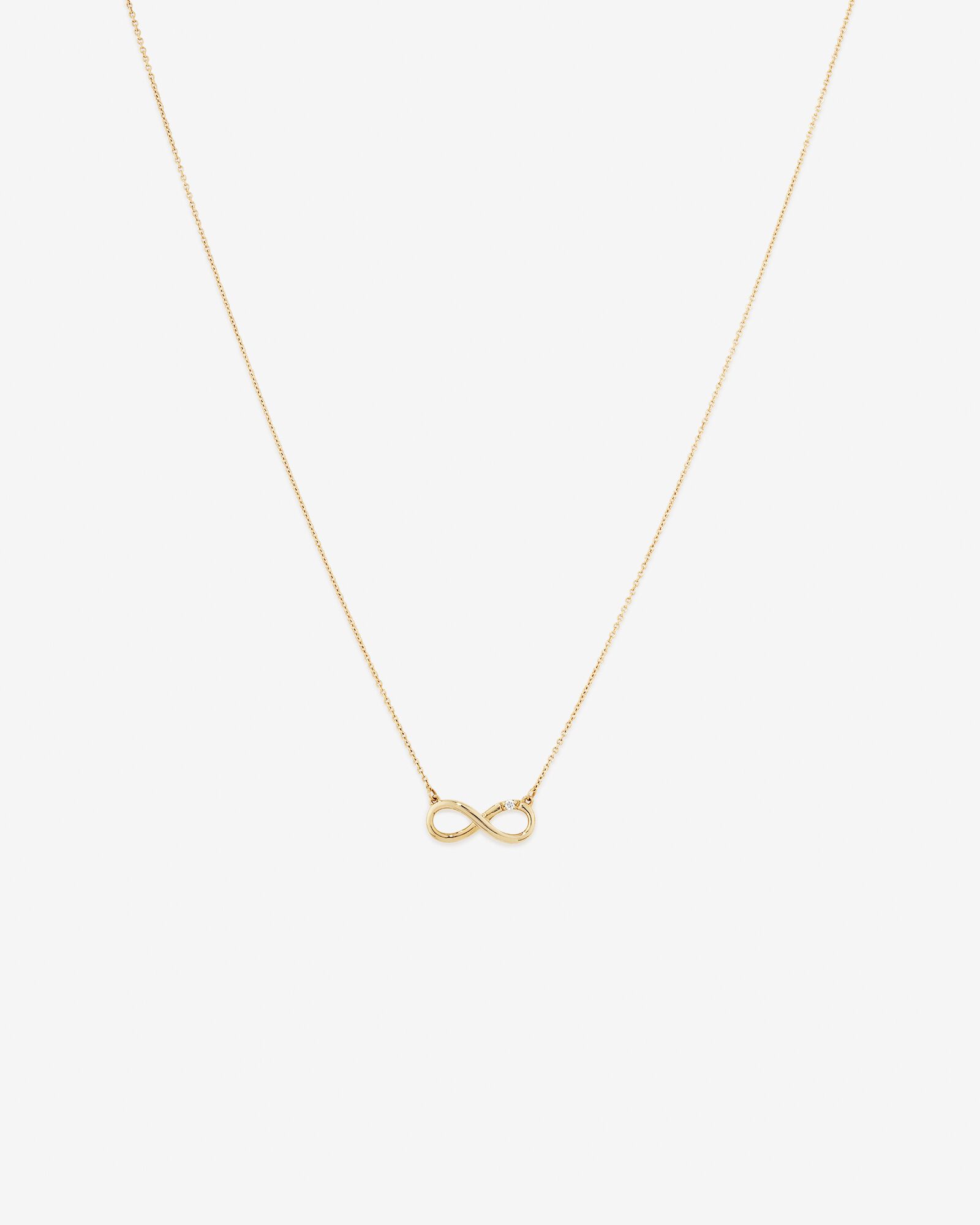 Diamond Accent Infinity Necklace in 10kt Yellow Gold