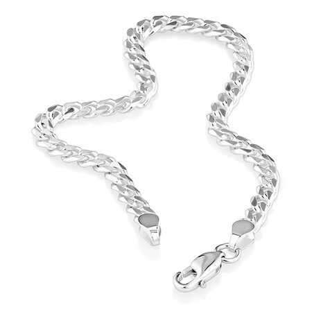 19cm (7”) 3mm-3.5mm Width Curb Bracelet in Sterling Silver 19cm (7”) 3mm-3.5mm Width Curb Bracelet in Sterling Silver