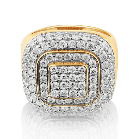 Ring with 3 Carat TW of Diamonds in 10kt Yellow Gold Ring with 3 Carat TW of Diamonds in 10kt Yellow Gold
