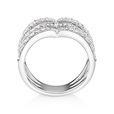 Deco Ring with 1.50 Carat TW of Diamonds in 10kt White Gold Deco Ring with 1.50 Carat TW of Diamonds in 10kt White Gold