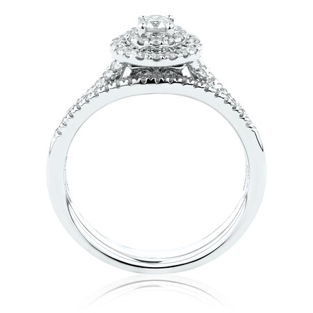Bridal Set With 0.60 Carat TW of Diamonds In 10kt White Gold Bridal Set With 0.60 Carat TW of Diamonds In 10kt White Gold