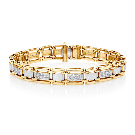 Bracelet with 1/2 Carat TW of Diamonds in 10kt Yellow & White Gold Bracelet with 1/2 Carat TW of Diamonds in 10kt Yellow & White Gold