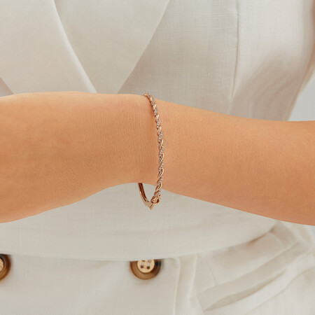 Twist Bangle With 0.33 Carat TW Diamonds In 10kt Rose Gold Twist Bangle With 0.33 Carat TW Diamonds In 10kt Rose Gold