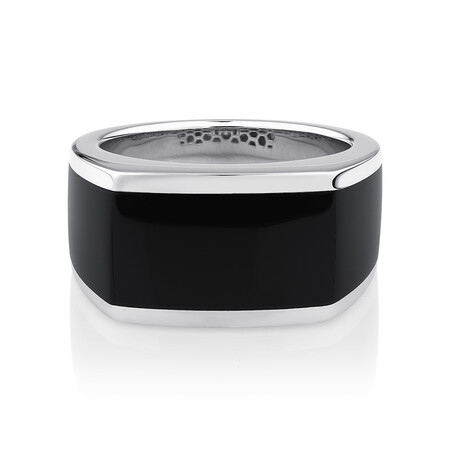 Men's Ring with Black Onyx in Sterling Silver Men's Ring with Black Onyx in Sterling Silver