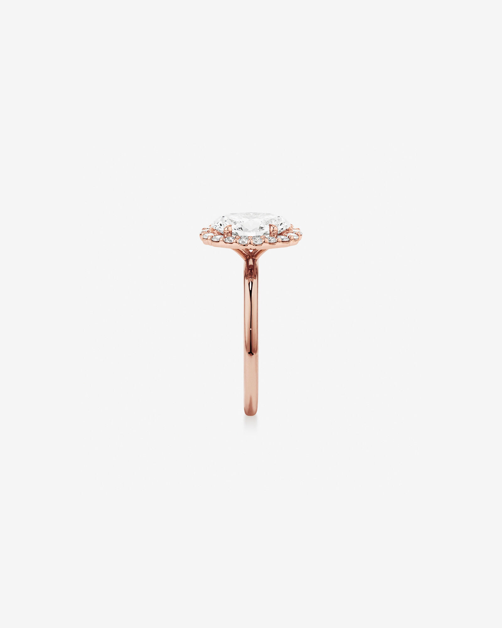 Bague de fiançailles TW de 2,34 carats en or rose en or rose 14 carats