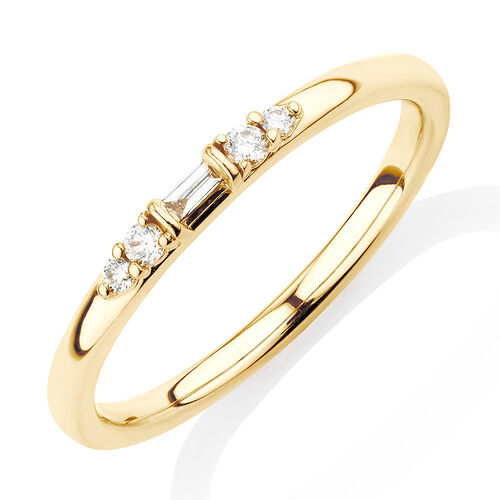 Stacker Ring with Diamonds in 10kt Yellow Gold