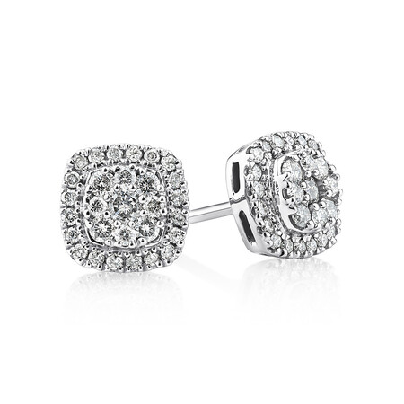 Cluster Stud Earrings with 1/2 Carat TW of Diamonds in 10kt White Gold Cluster Stud Earrings with 1/2 Carat TW of Diamonds in 10kt White Gold