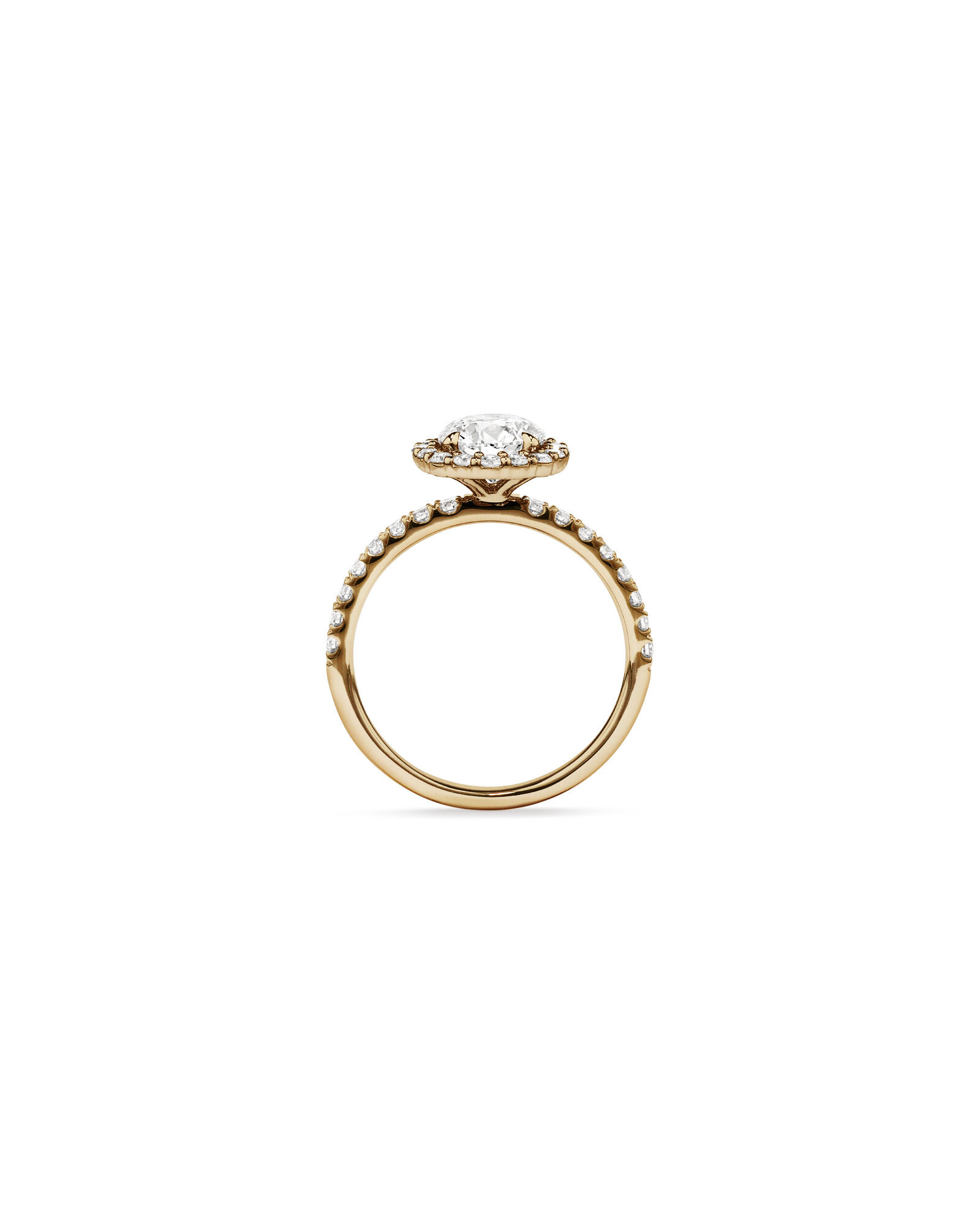 Bague ronde TW Round Brilliant Diamond Halo Engagemet de laboratoire de 1,79 carat en or jaune 14 carats