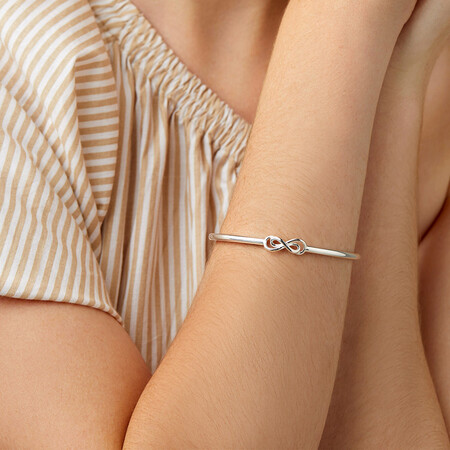 62mm Double Infinity Bangle in Sterling Silver 62mm Double Infinity Bangle in Sterling Silver
