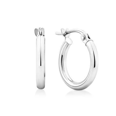 14mm Hoop Earrings in 10kt White Gold 14mm Hoop Earrings in 10kt White Gold