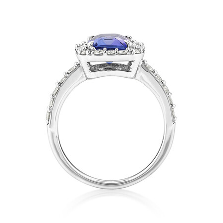 Ring with Tanzanite & 0.75 Carat TW of Diamonds in 14kt White Gold Ring with Tanzanite & 0.75 Carat TW of Diamonds in 14kt White Gold