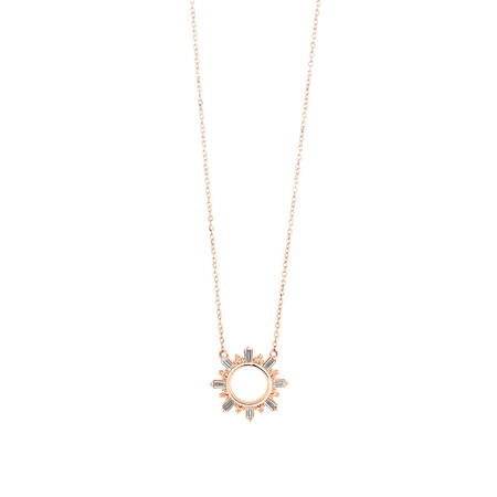 Circle Necklace With 0.12 Carat TW Diamonds In 10kt Rose Gold Circle Necklace With 0.12 Carat TW Diamonds In 10kt Rose Gold