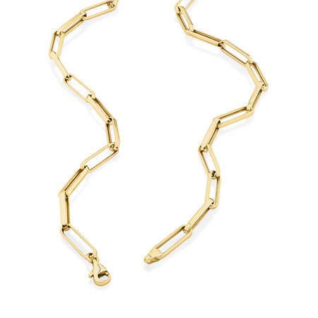 45cm (18”) 4.5mm Width Hollow Rectangular Link Chain in 10kt Yellow Gold 45cm (18”) 4.5mm Width Hollow Rectangular Link Chain in 10kt Yellow Gold