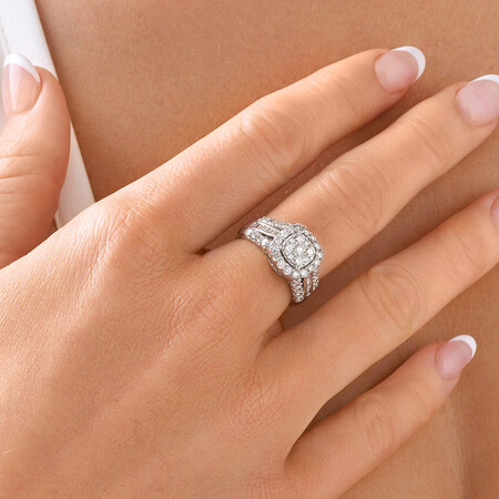 Engagement Ring with 1 1/2 Carat TW of Diamonds in 10kt White Gold Engagement Ring with 1 1/2 Carat TW of Diamonds in 10kt White Gold