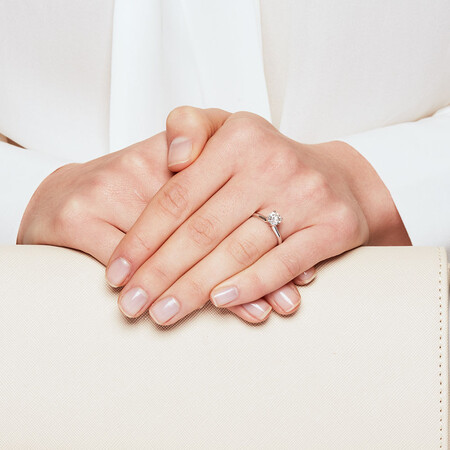 Evermore Solitaire Engagement Ring with 1 Carat TW Diamond in 14kt White Gold Evermore Solitaire Engagement Ring with 1 Carat TW Diamond in 14kt White Gold