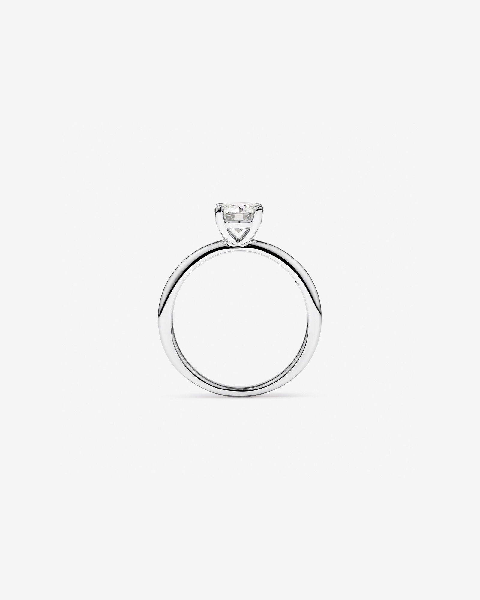 Bague Solitaire avec Diamant Rond Brillant de 0,70 Carat TW en Or Blanc 18 kt