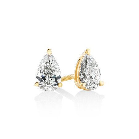 Laboratory-Created 0.96 Carat TW Diamond Solitaire Stud Earrings in 10kt Yellow Gold Laboratory-Created 0.96 Carat TW Diamond Solitaire Stud Earrings in 10kt Yellow Gold
