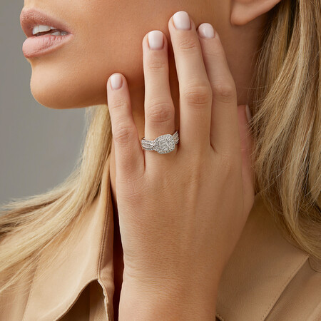 Ring with 1 Carat TW of Diamonds in 10kt White Gold Ring with 1 Carat TW of Diamonds in 10kt White Gold