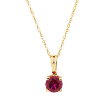 Pendant with Laboratory Created Ruby in 10kt Yellow Gold