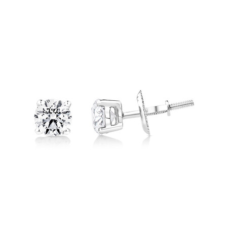 Classic Stud Earrings with 0.96 Carat TW of Diamonds in 14kt White Gold Classic Stud Earrings with 0.96 Carat TW of Diamonds in 14kt White Gold