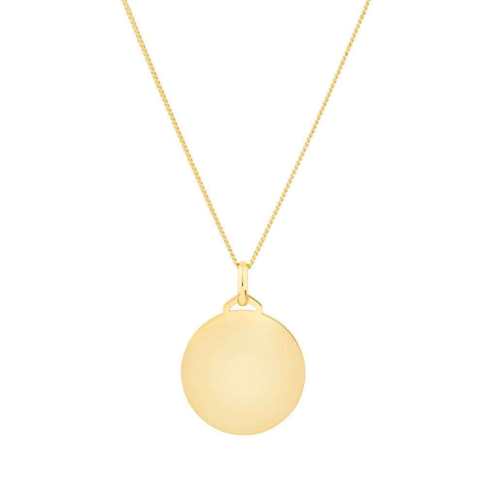 Disc Pendant In 10kt Yellow Gold