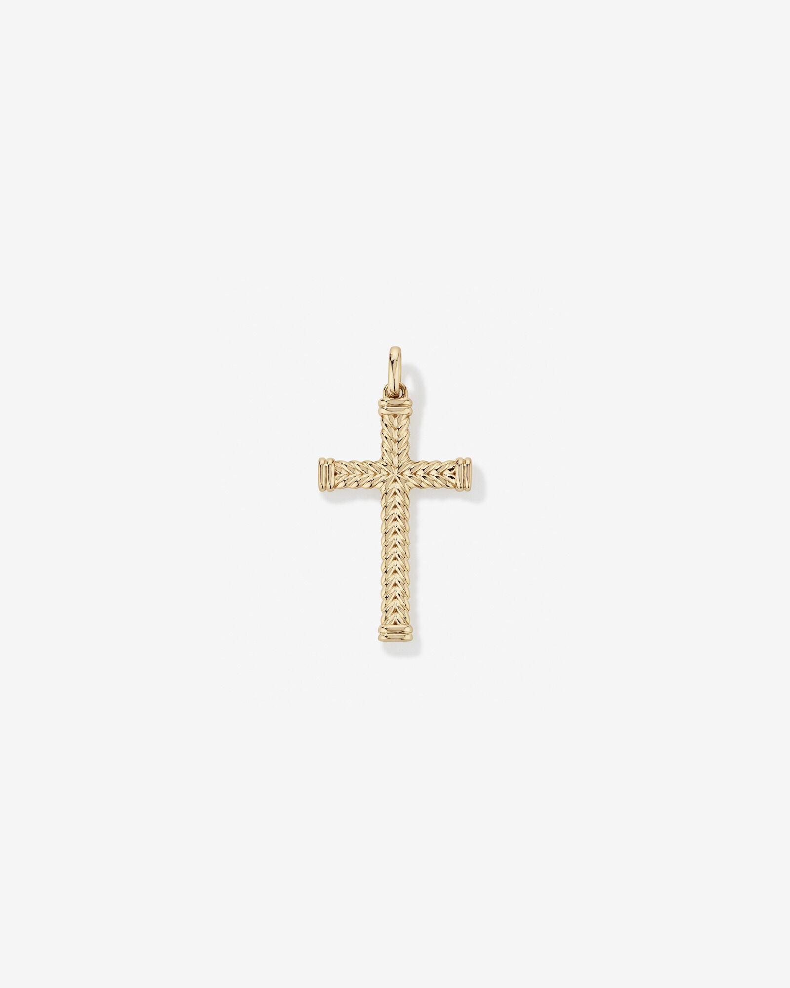 Pendentif croix texturée en or jaune 10 ct