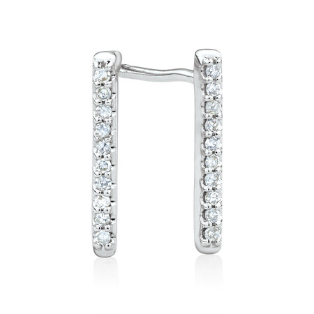 Bar Stud Earrings with Diamonds in 10kt White Gold Bar Stud Earrings with Diamonds in 10kt White Gold