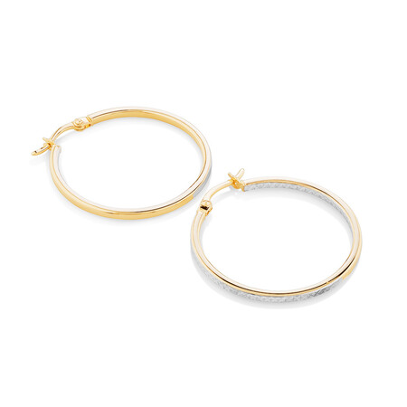 Hoop Earrings in 10kt Yellow & White Gold Hoop Earrings in 10kt Yellow & White Gold