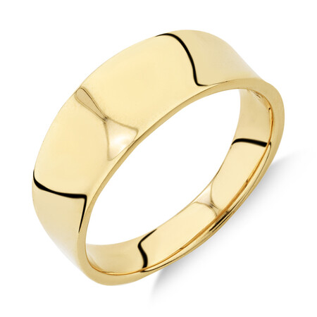 Concave Ring in 10ct Yellow Gold