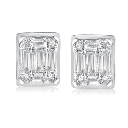 Rectangle Stud Earrings with 0.20 Carat TW of Diamonds in 10kt White Gold Rectangle Stud Earrings with 0.20 Carat TW of Diamonds in 10kt White Gold