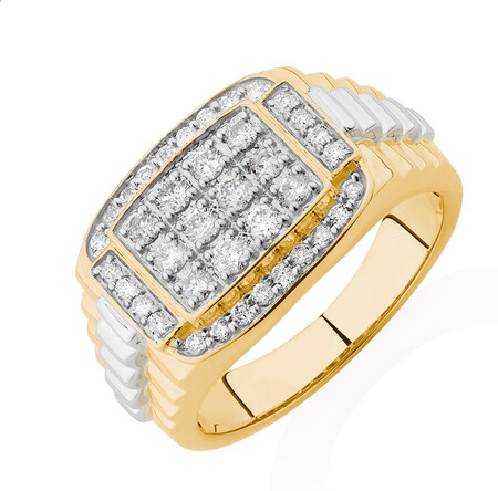Ring with 1 Carat TW of Diamonds in 10kt Yellow & White Gold Ring with 1 Carat TW of Diamonds in 10kt Yellow & White Gold