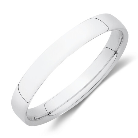 Reverse Bevelled Wedding Band in 10kt White Gold Reverse Bevelled Wedding Band in 10kt White Gold