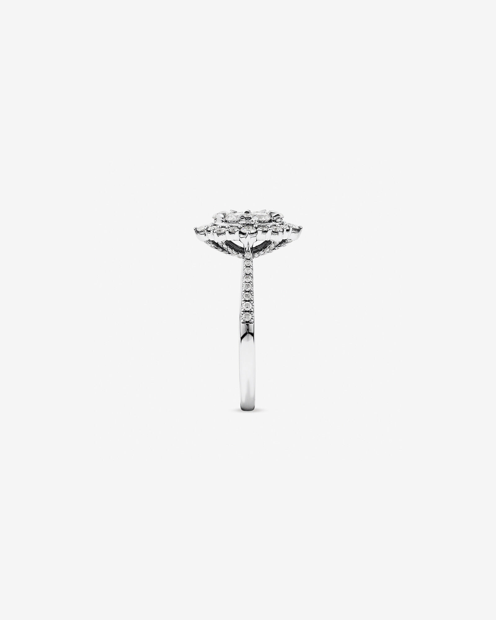 Bague de fiançailles en or blanc 14 K avec halo de diamants totalisant 0,93 ct