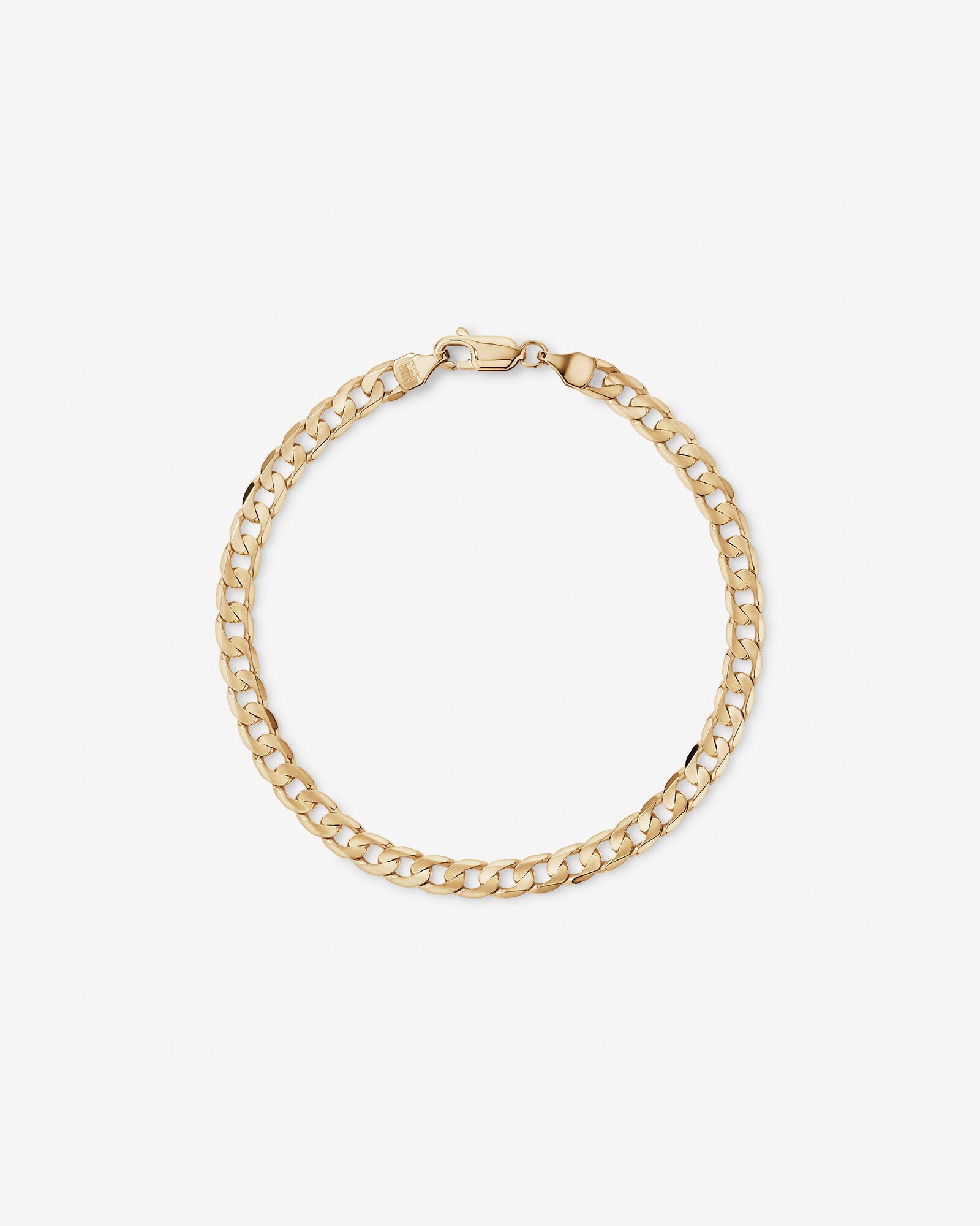 21cm (8.5") 5mm Flat Beveled Curb Bracelet in 10kt Yellow Gold