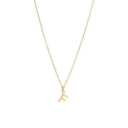 F Initial Pendant in 10kt Yellow Gold