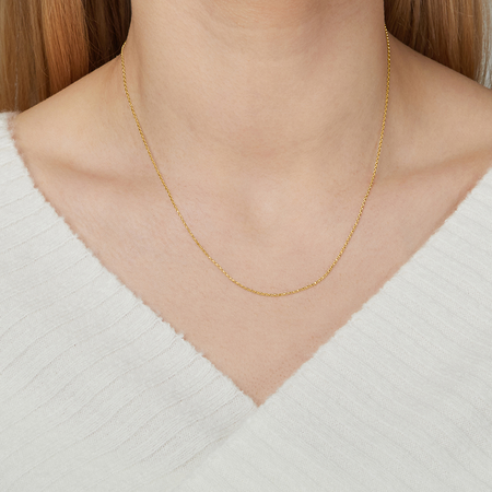 45cm (18") 1mm-1.5mm Width Solid Belcher Chain in 10kt Yellow Gold 45cm (18") 1mm-1.5mm Width Solid Belcher Chain in 10kt Yellow Gold
