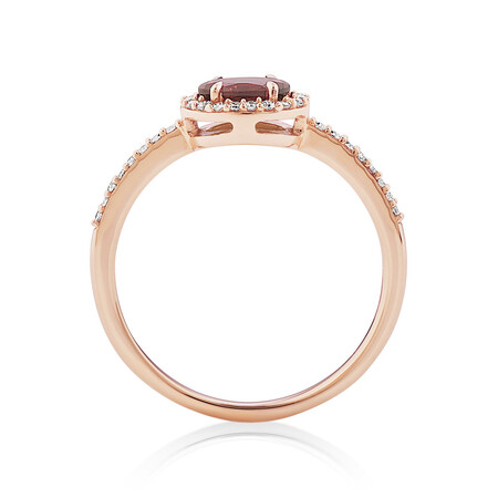 Rhodolite Garnet Ring with 0.15 Carat TW of Diamonds in 10kt Rose Gold Rhodolite Garnet Ring with 0.15 Carat TW of Diamonds in 10kt Rose Gold