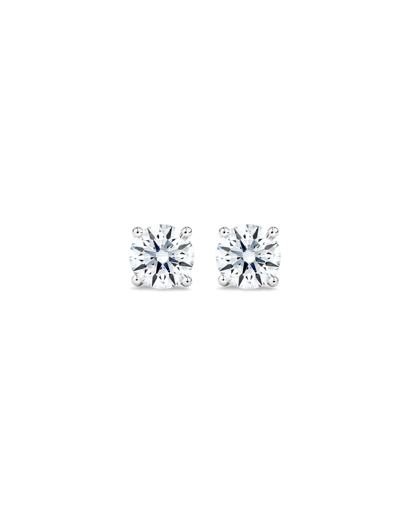 1.00 Carat TW Laboratory-Grown Diamond Solitaire Stud Earrings 14kt White Gold