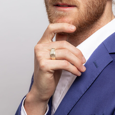 Men's Ring with 0.45 Carat TW of Diamonds in 10kt Yellow Gold Men's Ring with 0.45 Carat TW of Diamonds in 10kt Yellow Gold