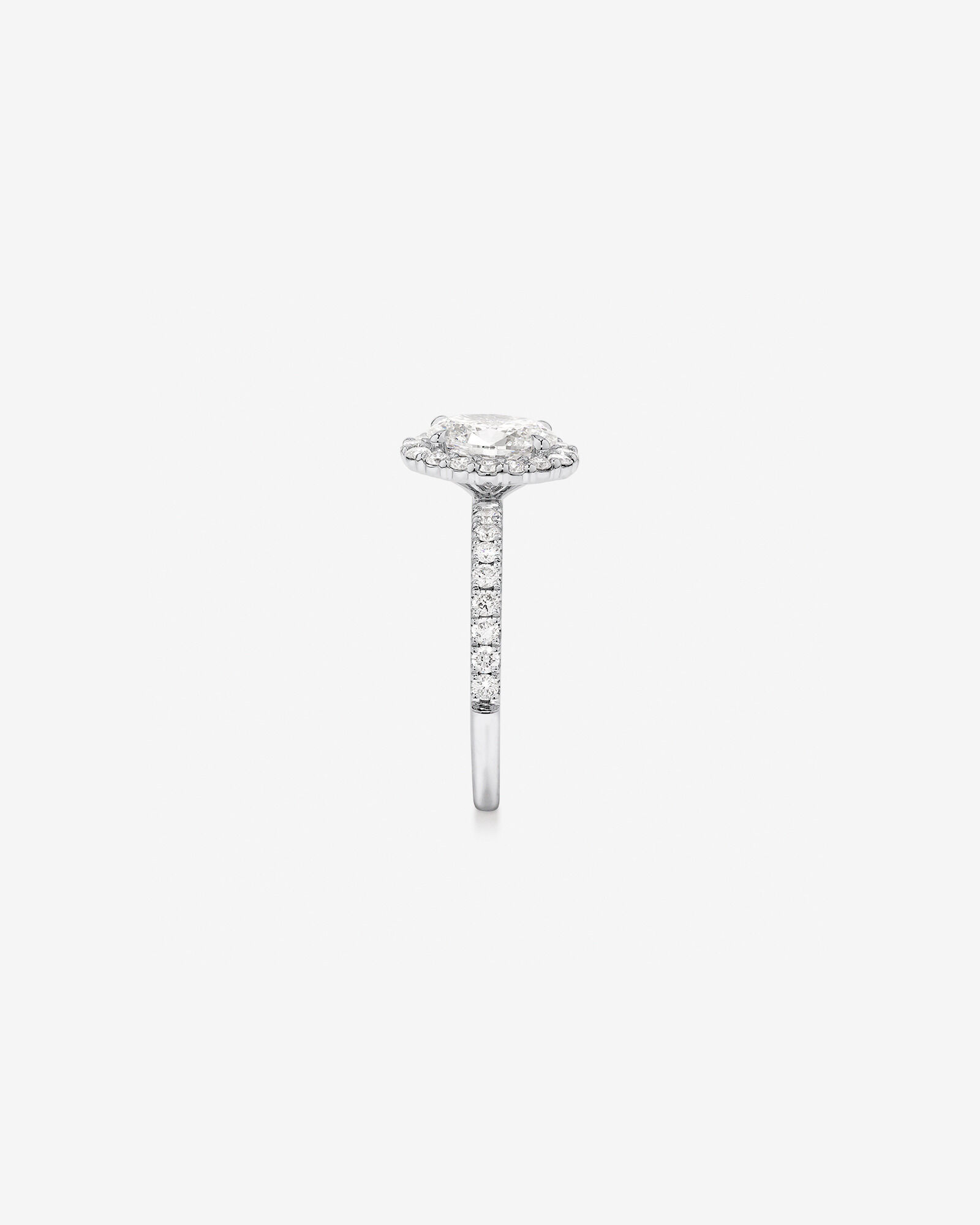 1.78 Carat TW Oval Laboratory-Grown Diamond Halo Engagement Ring in 14kt Gold