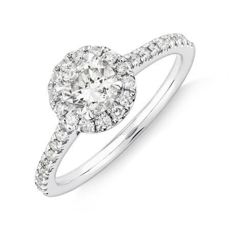 Engagement Ring with 0.92 Carat TW of Diamonds in 14kt White Gold Engagement Ring with 0.92 Carat TW of Diamonds in 14kt White Gold