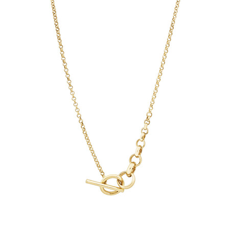 45cm (18”) Hollow Graduated Belcher Toggle Bar Chain in 10kt Yellow Gold 45cm (18”) Hollow Graduated Belcher Toggle Bar Chain in 10kt Yellow Gold