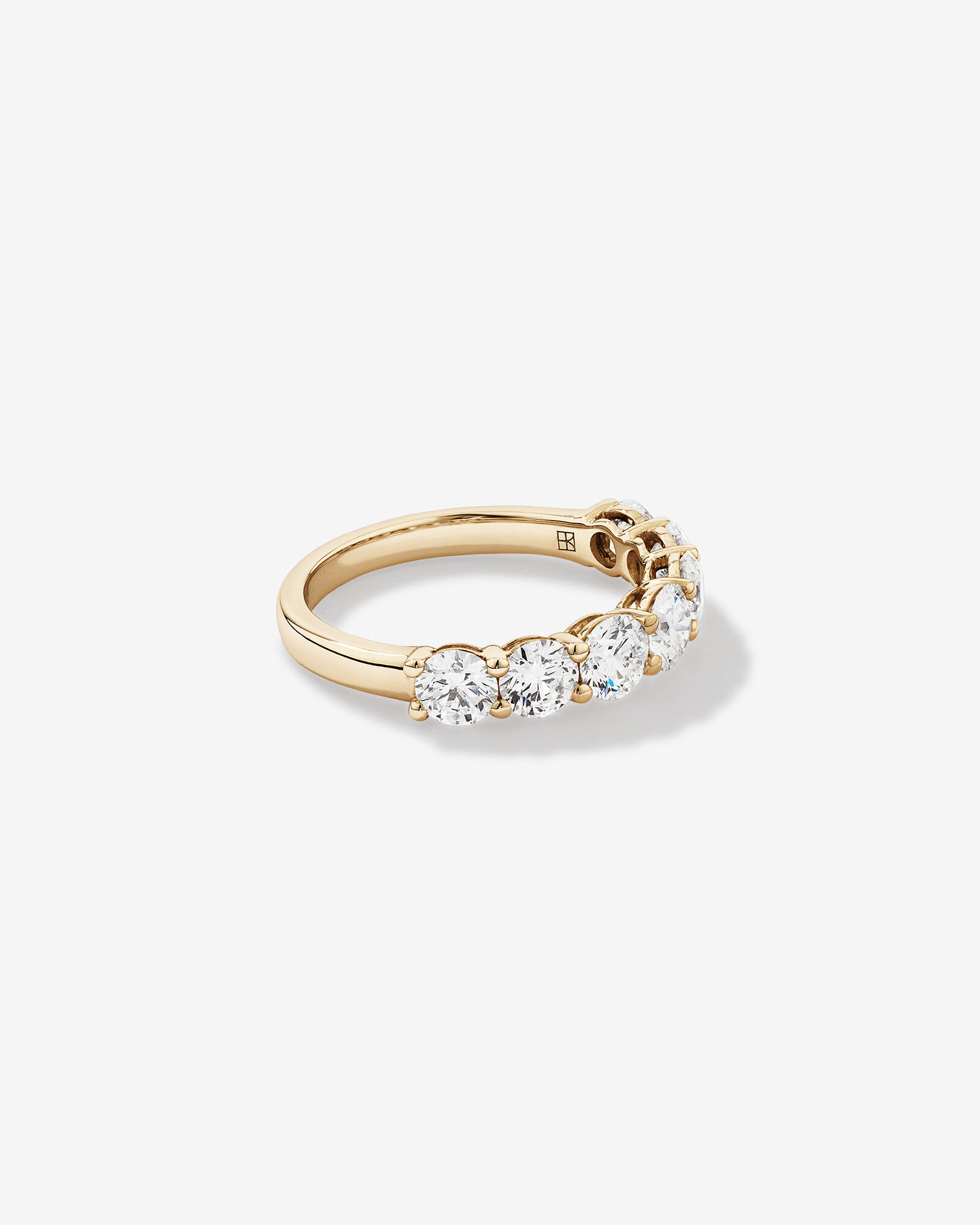 Alliance ronde en diamant brillant de laboratoire TW de 2,00 carats en or jaune 14 carats